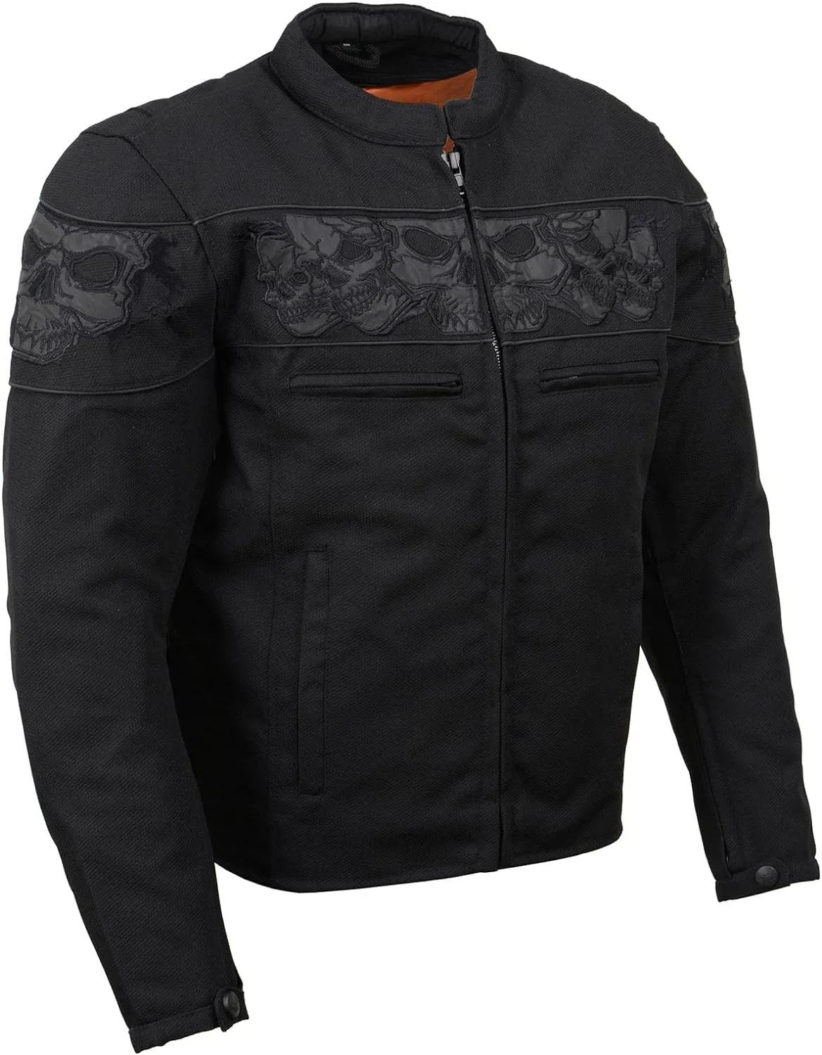 Milwaukee Leather Men's Armored Textile Motorcycle Rider Jacket-Year Round Wear - Large - Large