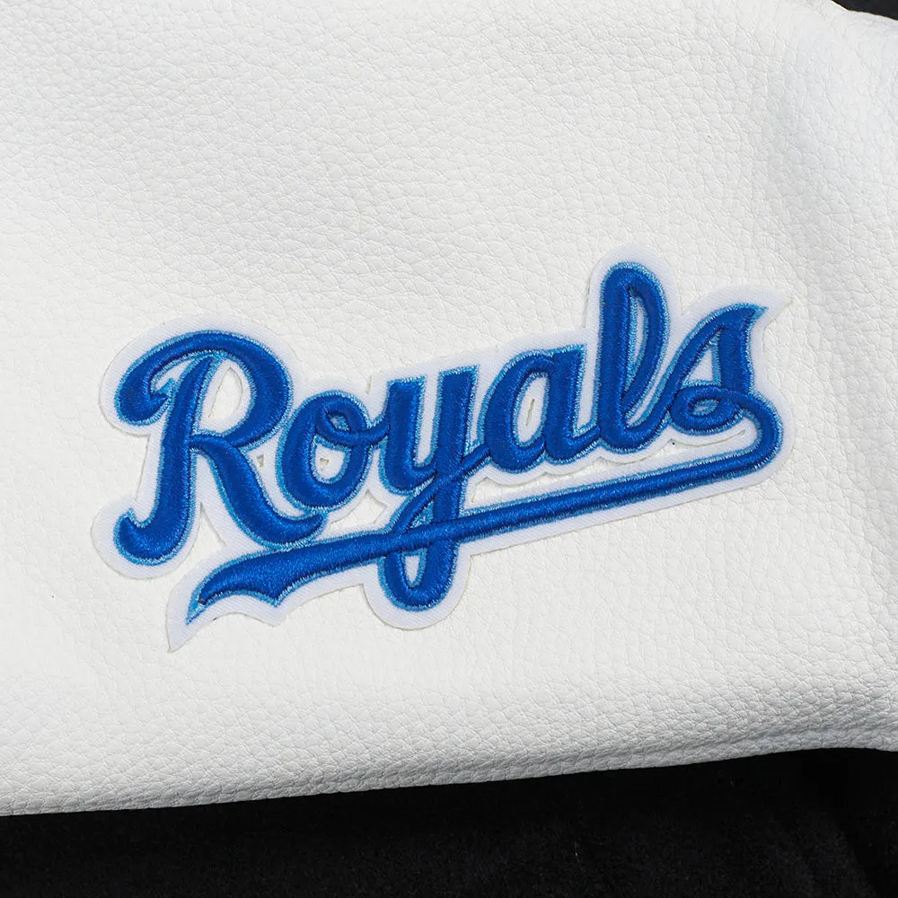 MLB KANSAS CITY ROYALS CLASSIC WOMEN'S WOOL VARSITY JACKET (BLACK/WHITE)