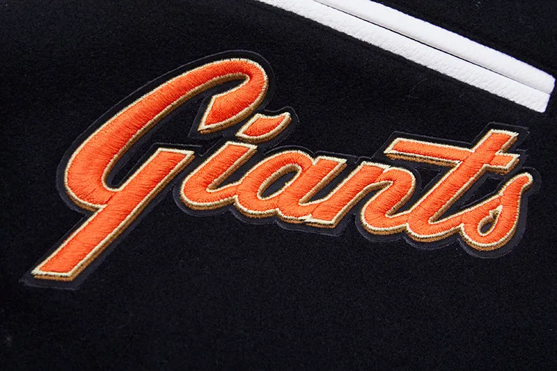 MLB SAN FRANCISCO GIANTS CLASSIC WOOL MEN'S VARSITY JACKET (BLACK/WHITE)