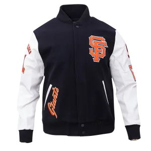 MLB SAN FRANCISCO GIANTS CLASSIC WOOL MEN'S VARSITY JACKET (BLACK/WHITE)