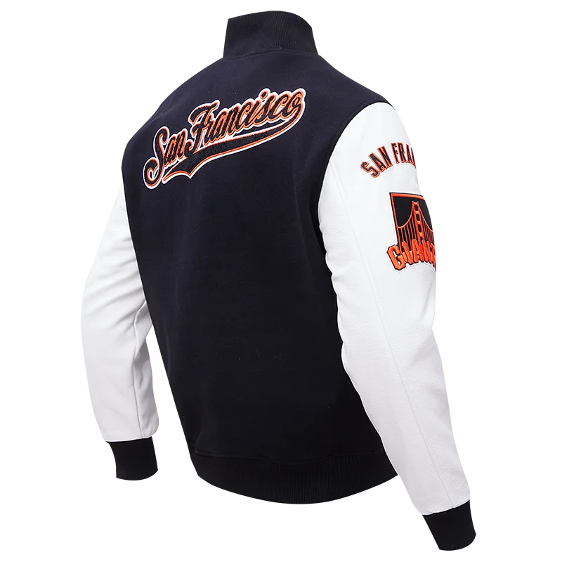 MLB SAN FRANCISCO GIANTS CLASSIC WOOL MEN'S VARSITY JACKET (BLACK/WHITE)