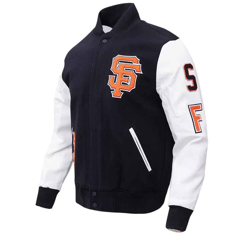 MLB SAN FRANCISCO GIANTS CLASSIC WOOL MEN'S VARSITY JACKET (BLACK/WHITE)
