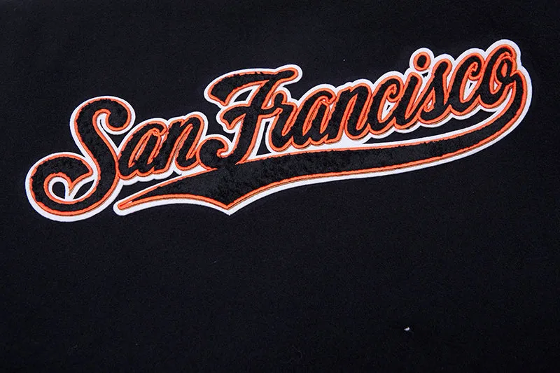 MLB SAN FRANCISCO GIANTS CLASSIC WOOL MEN'S VARSITY JACKET (BLACK/WHITE)