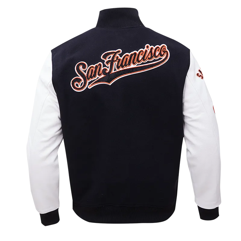 MLB SAN FRANCISCO GIANTS CLASSIC WOOL MEN'S VARSITY JACKET (BLACK/WHITE)