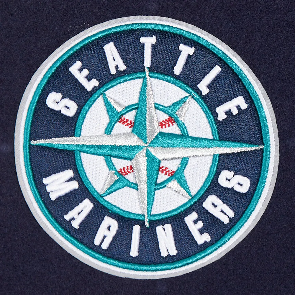 MLB SEATTLE MARINERS CLASSIC WOMEN'S WOOL VARSITY JACKET (MIDNIGHT NAVY/WHITE)