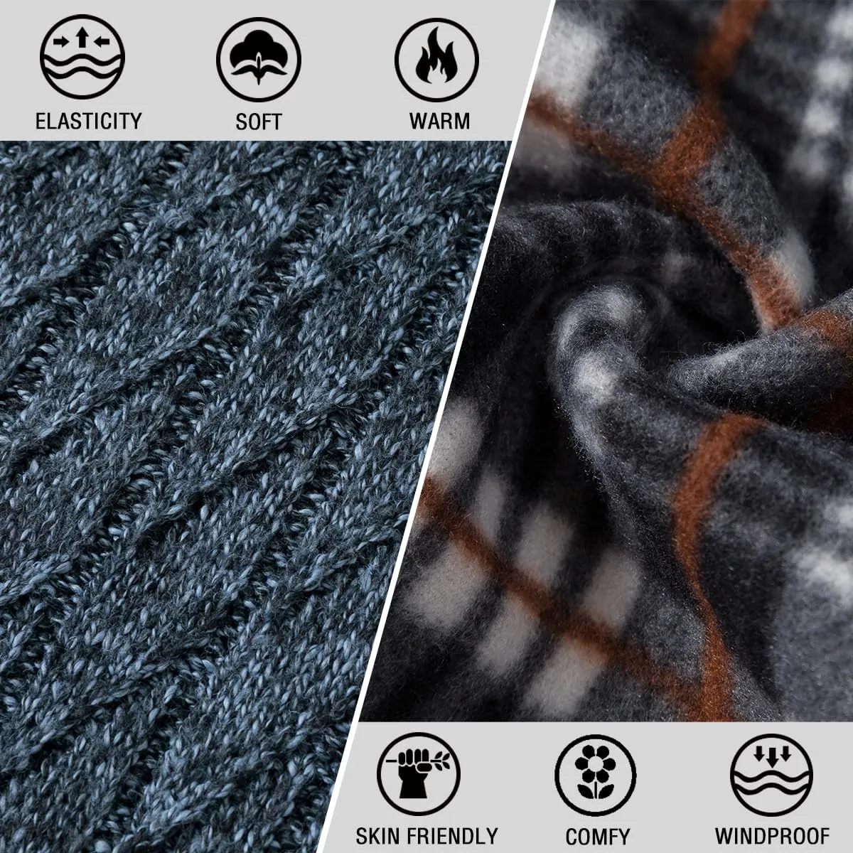 Msmsse Mens Cardigan Sweaters Full Zip Up Stand Collar Casual Knitted Sweater with 2 Front Pockets