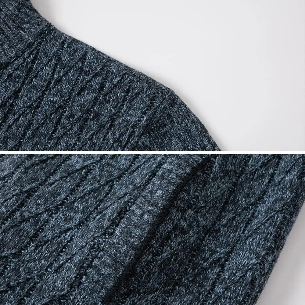 Msmsse Mens Cardigan Sweaters Full Zip Up Stand Collar Casual Knitted Sweater with 2 Front Pockets