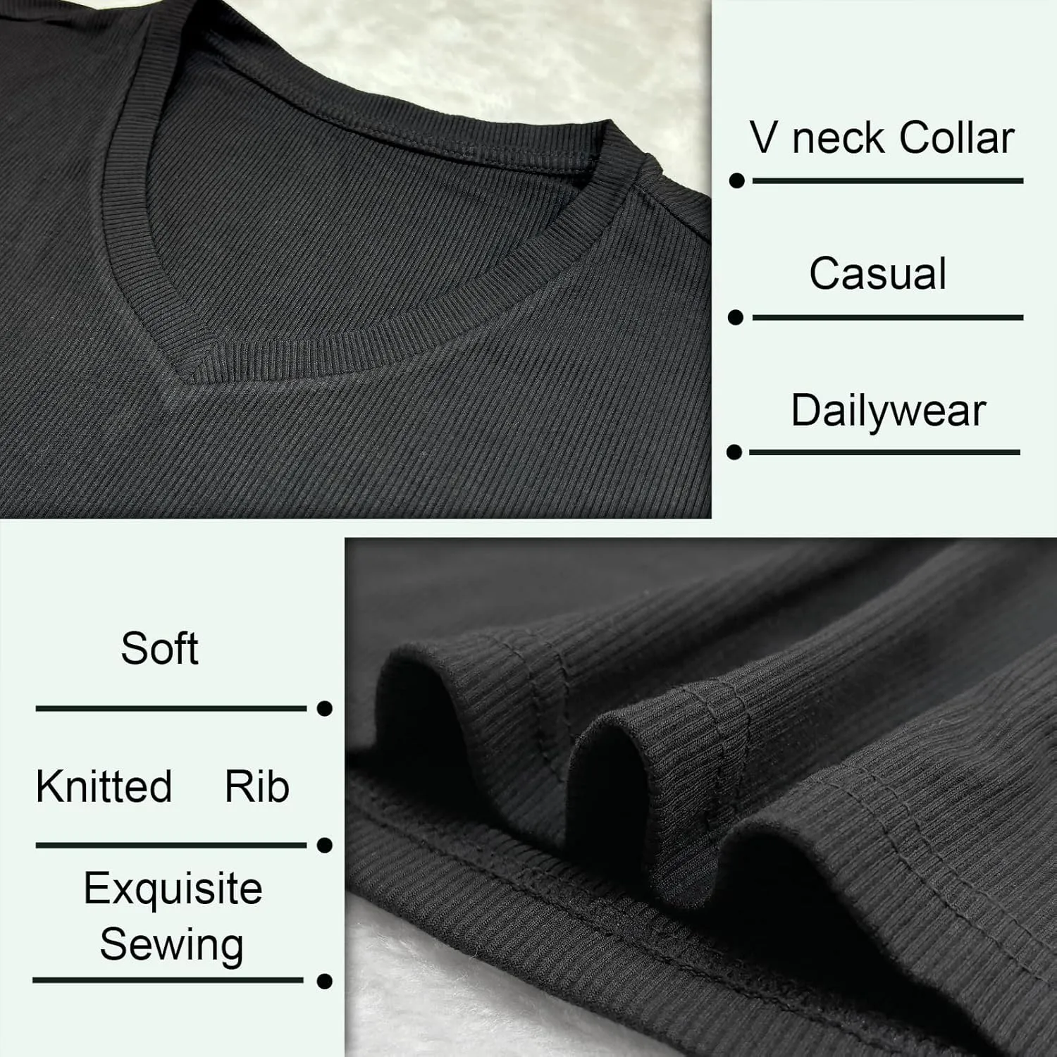 Muscle Cmdr Slim Fit V Neck Long Sleeve Muscle Thermal T Shirt Casual Ribbed Pullover Tee Lightweight Sweater Undershirts