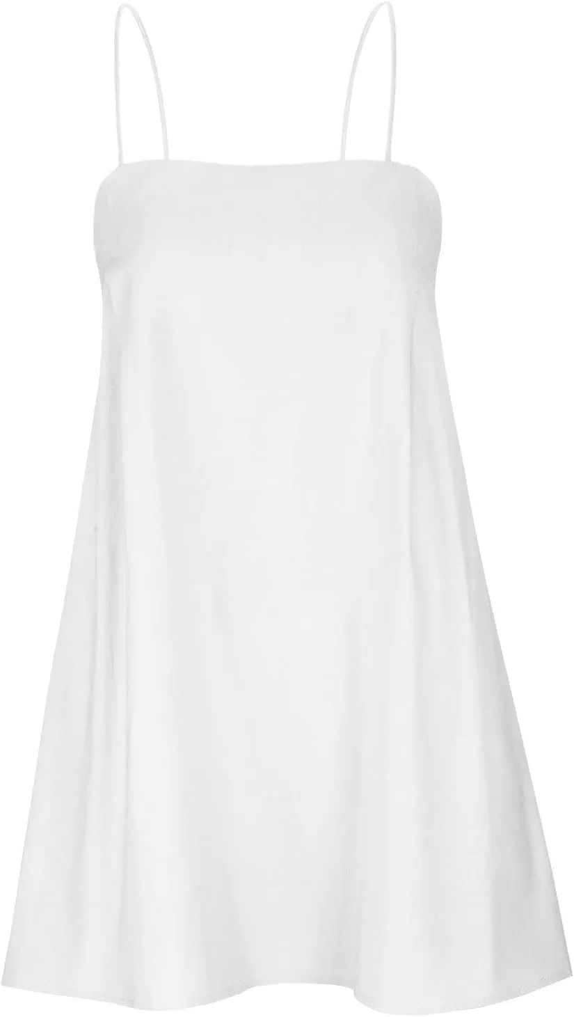 NaRHbrg Womens Spaghetti Strap Mini Dress Casual Loose Slip Sundress Sleeveless Summer Beach Dresses Lightweight Tunic