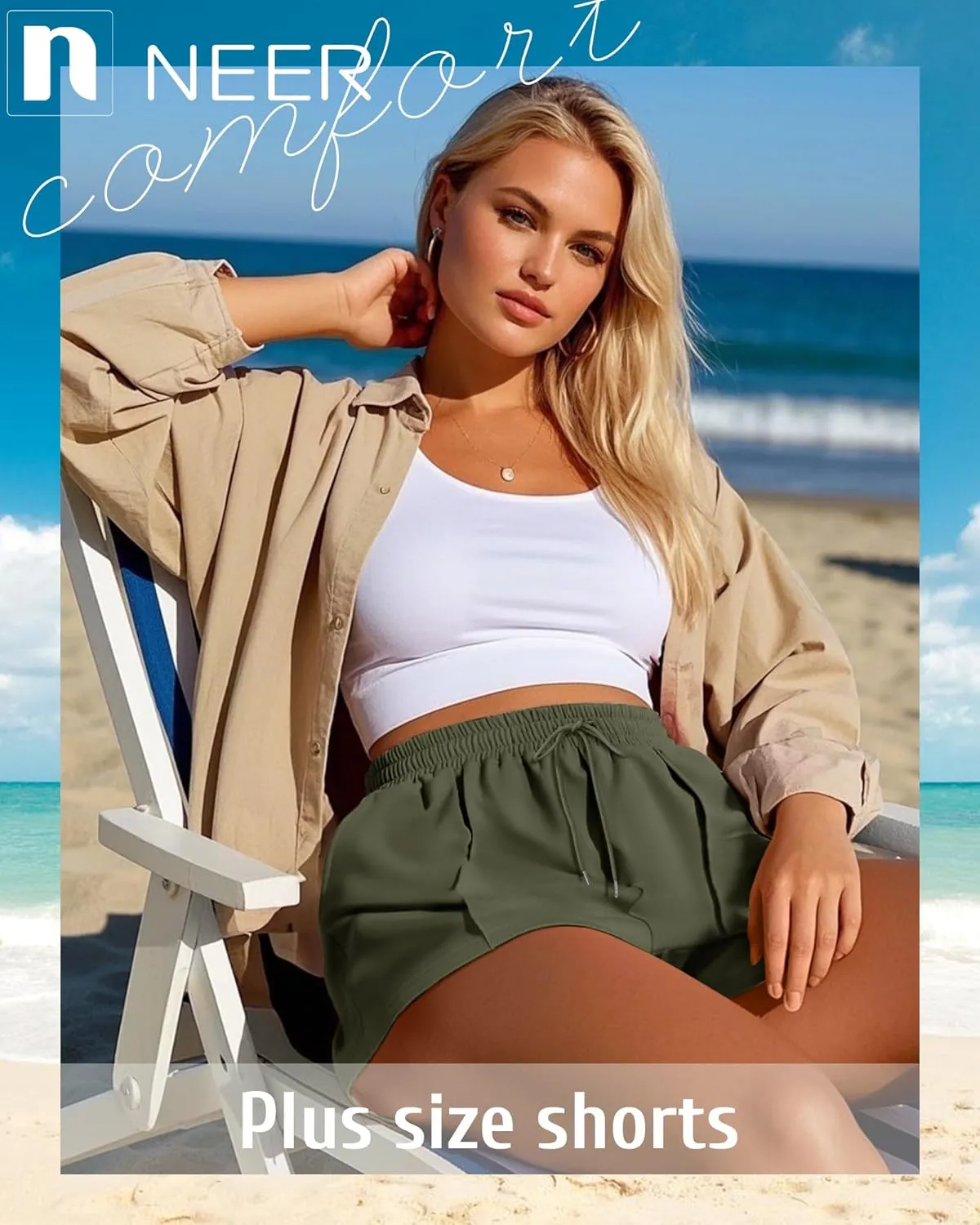 Neer 3 Pack Women's Plus Size Sweat Shorts, Drawstring Shorts with Pocket Summer Athletic Lounge Running Bottoms