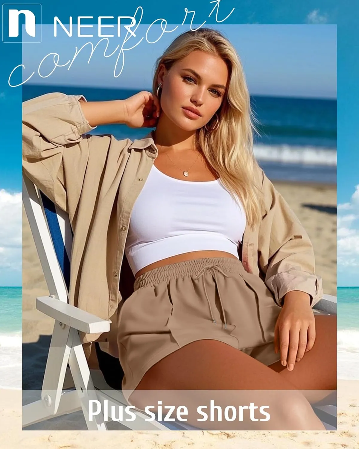 Neer 3 Pack Women's Plus Size Sweat Shorts, Drawstring Shorts with Pocket Summer Athletic Lounge Running Bottoms