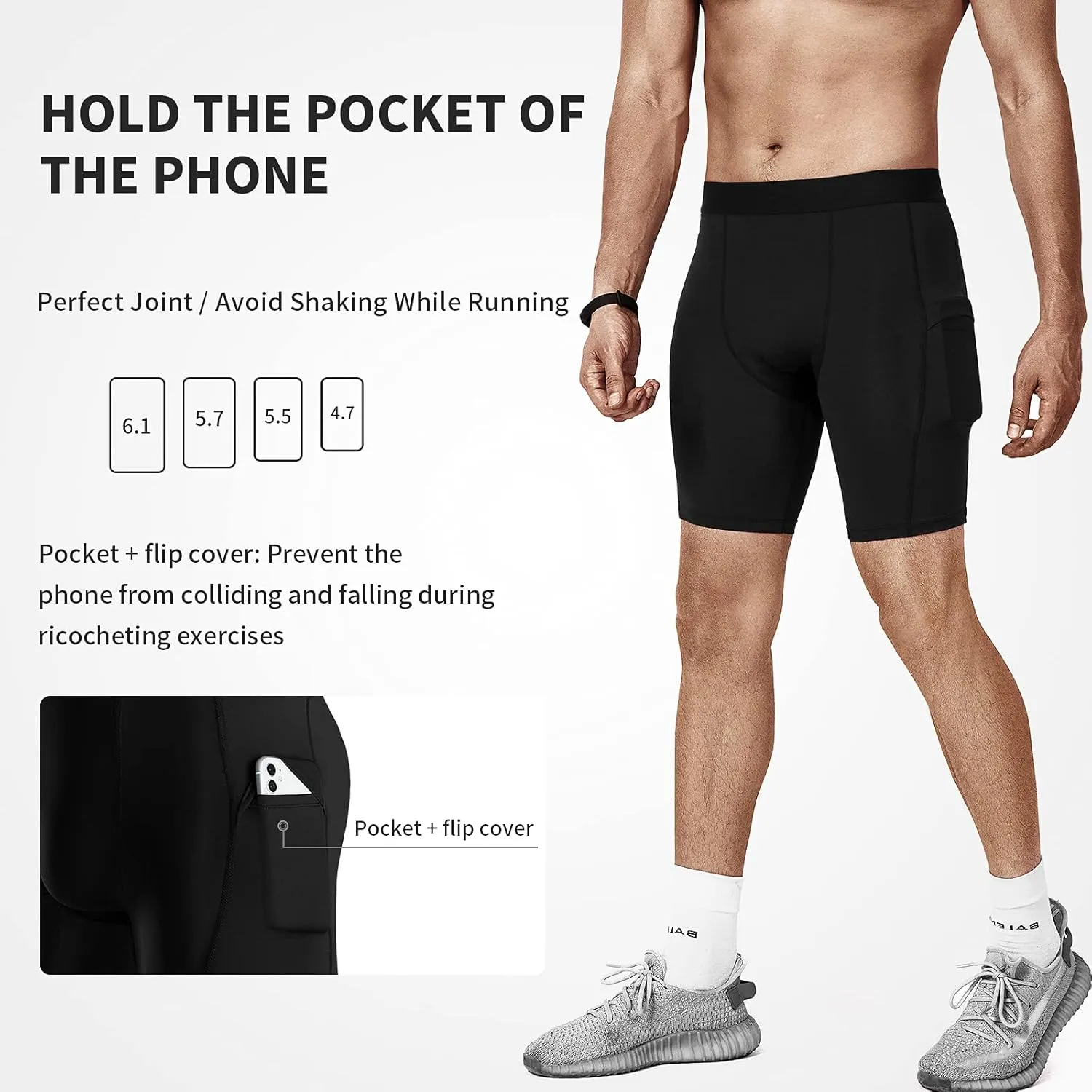Niksa 1/2/4/5 Pack Compression Shorts Men, Spandex Running Shorts Athletic Workout Sport Performance Baselayer Underwear