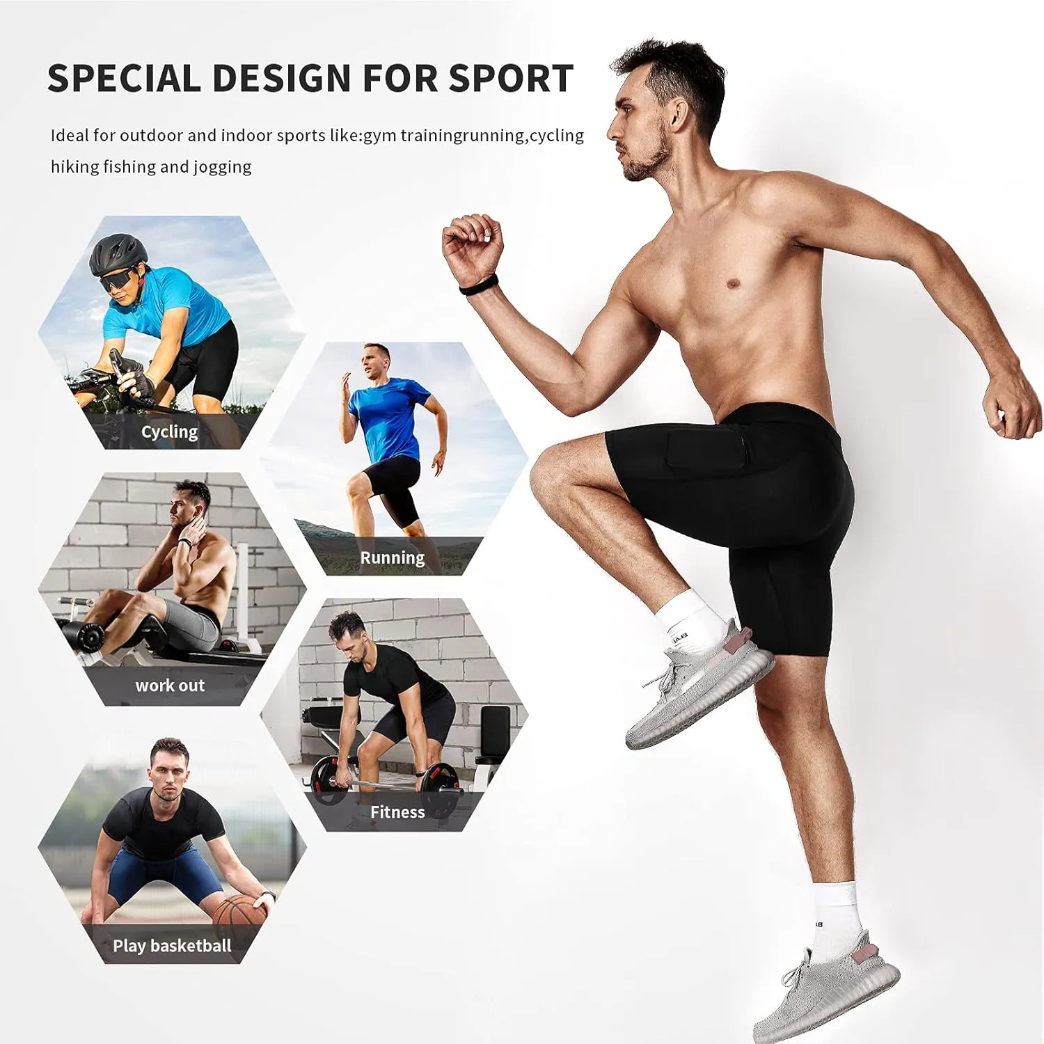 Niksa 1/2/4/5 Pack Compression Shorts Men, Spandex Running Shorts Athletic Workout Sport Performance Baselayer Underwear