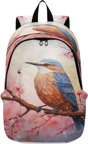 Oil Flower Bird Lightweight Laptop Backpack Hiking Daypack for Travel Camping Outdoor