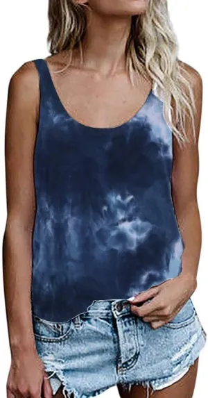 OMSJ Women Shirts Sleeveless Summer Tunic Loose Fit Tank Tops