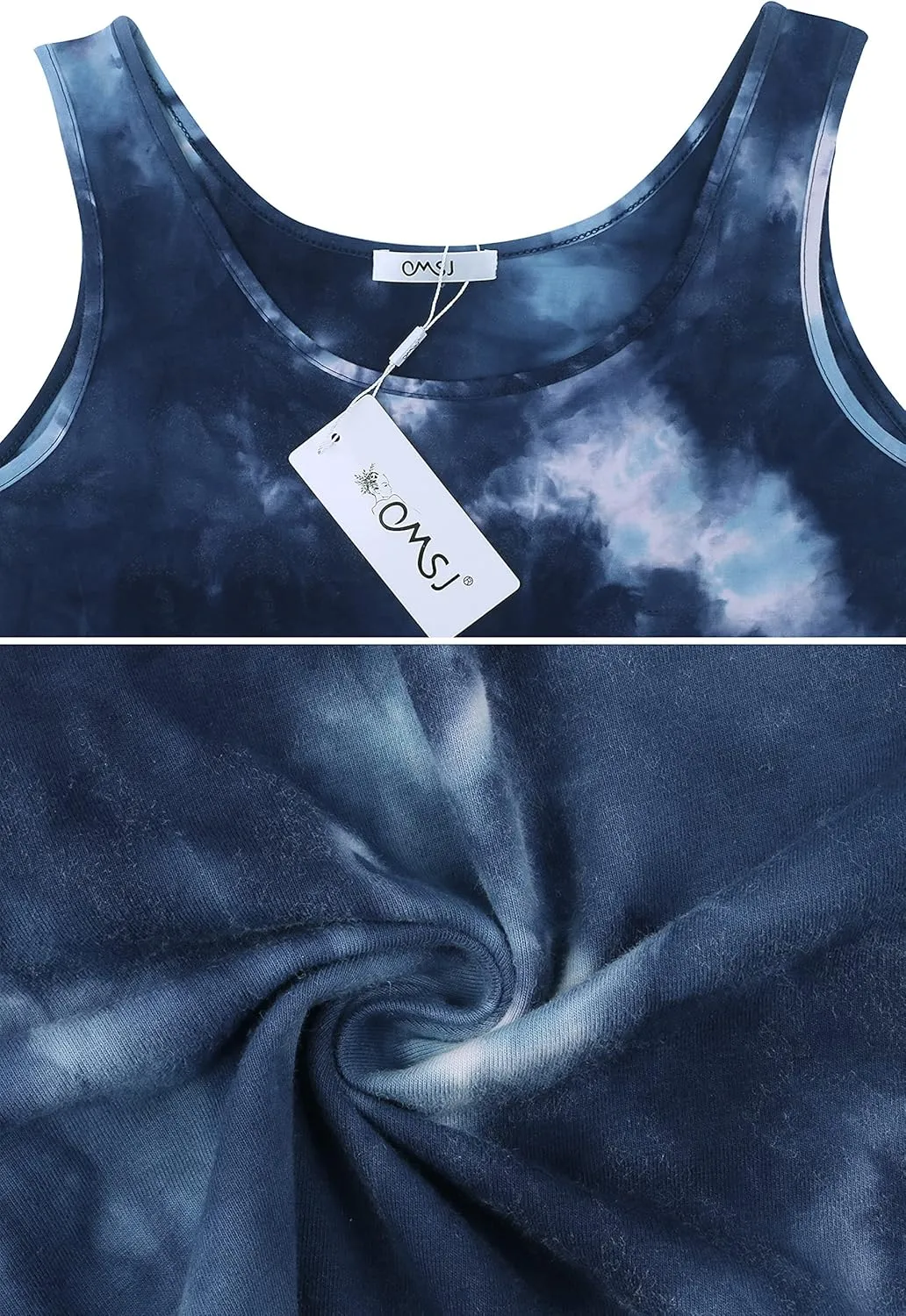 OMSJ Women Shirts Sleeveless Summer Tunic Loose Fit Tank Tops