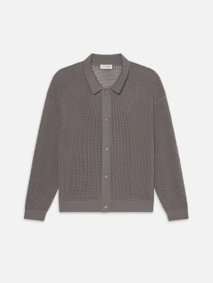 Open Knit Cardigan -- Cloud Grey