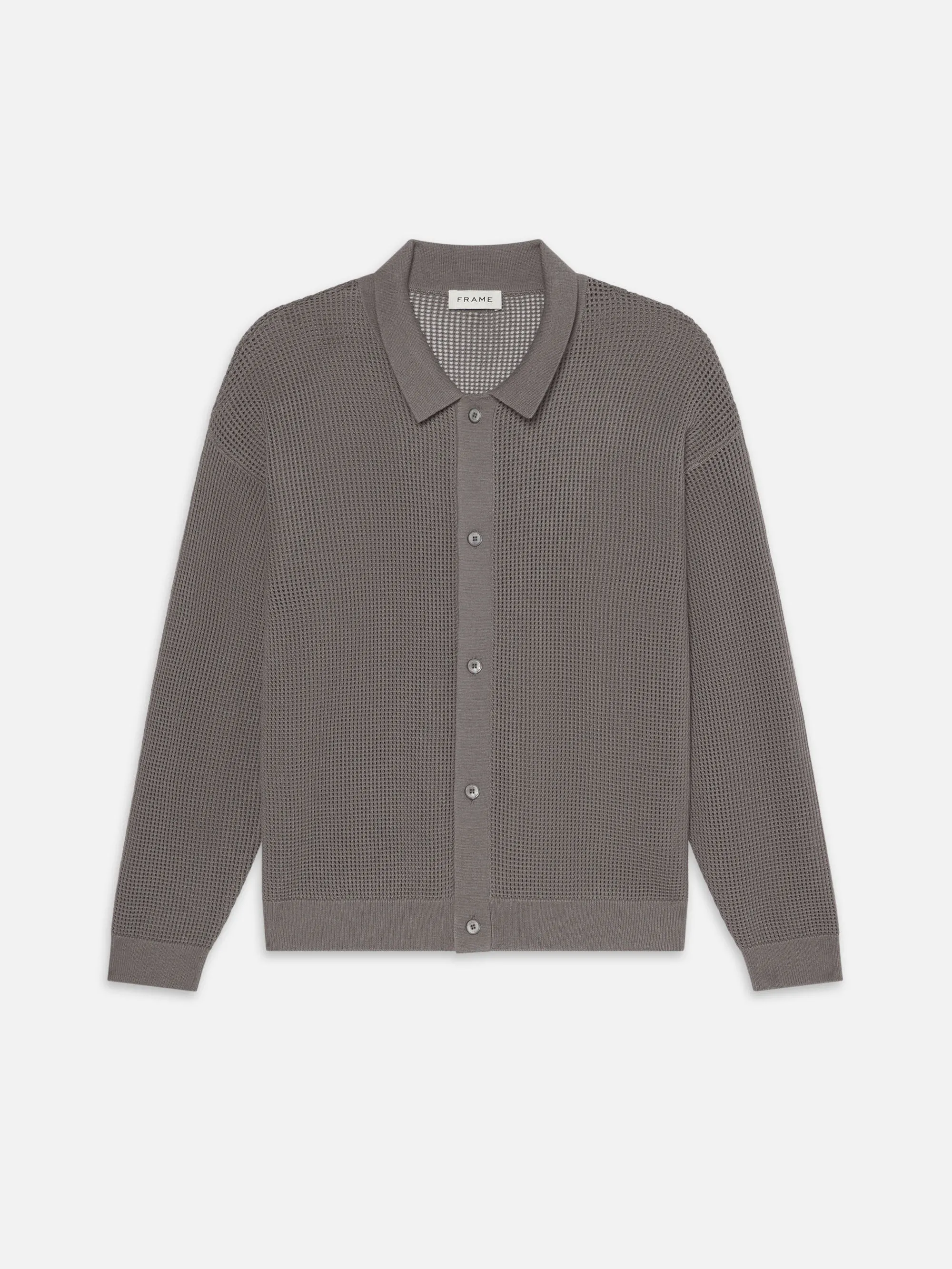 Open Knit Cardigan -- Cloud Grey