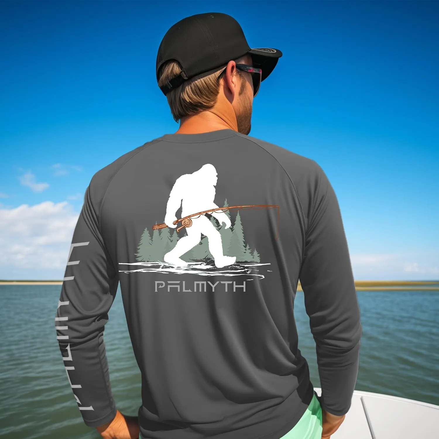 Palmyth Fishing Shirts for Men Long Sleeve UPF 50  T Shirt Sun Protection Tee