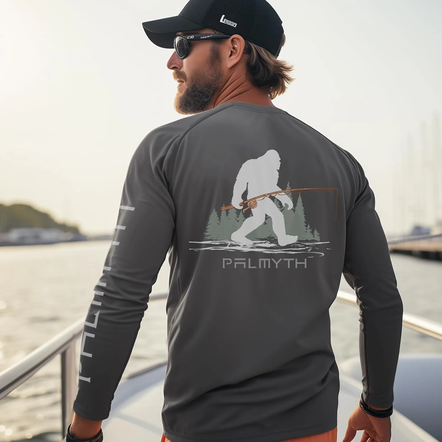 Palmyth Fishing Shirts for Men Long Sleeve UPF 50  T Shirt Sun Protection Tee