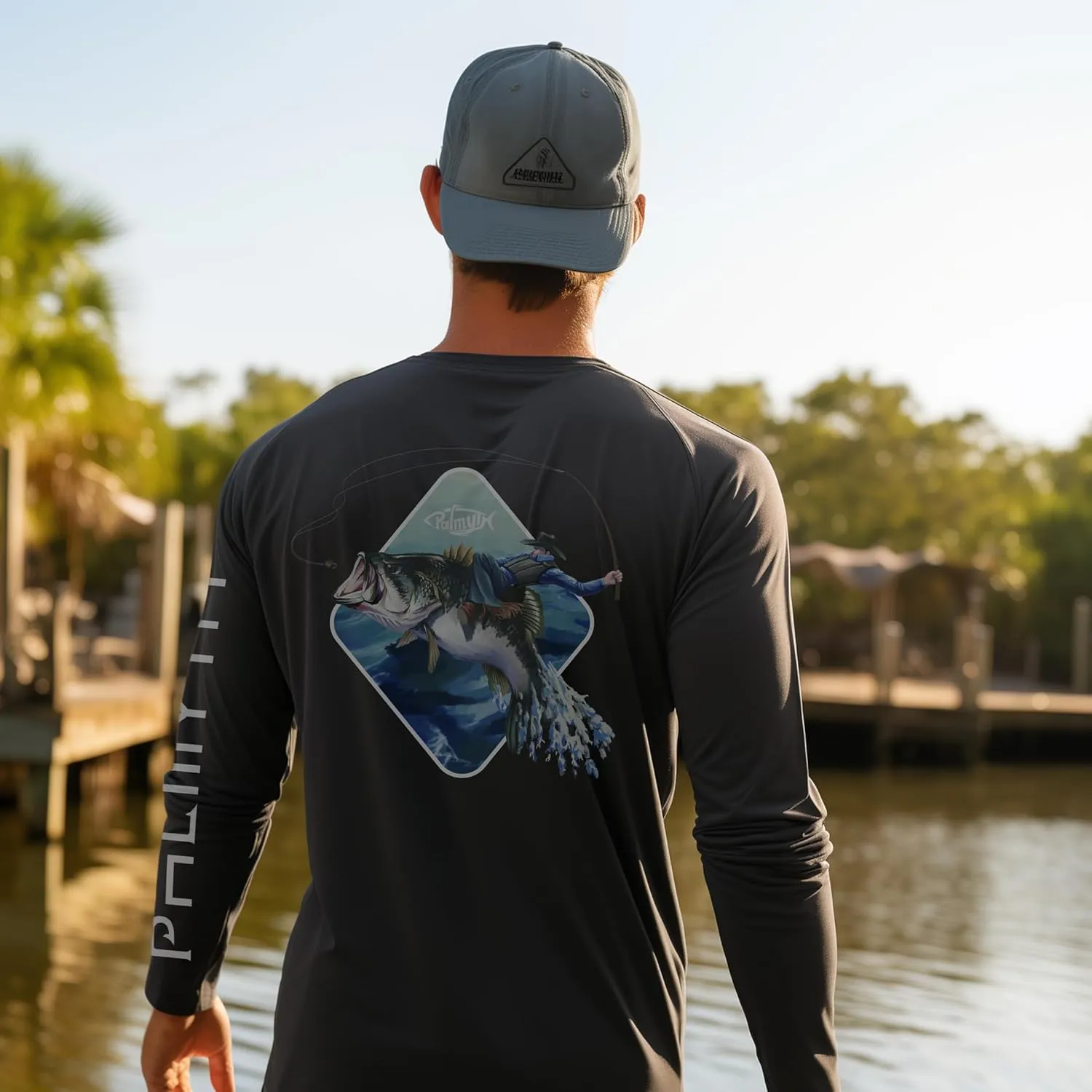 Palmyth Fishing Shirts for Men Long Sleeve UPF 50  T Shirt Sun Protection Tee