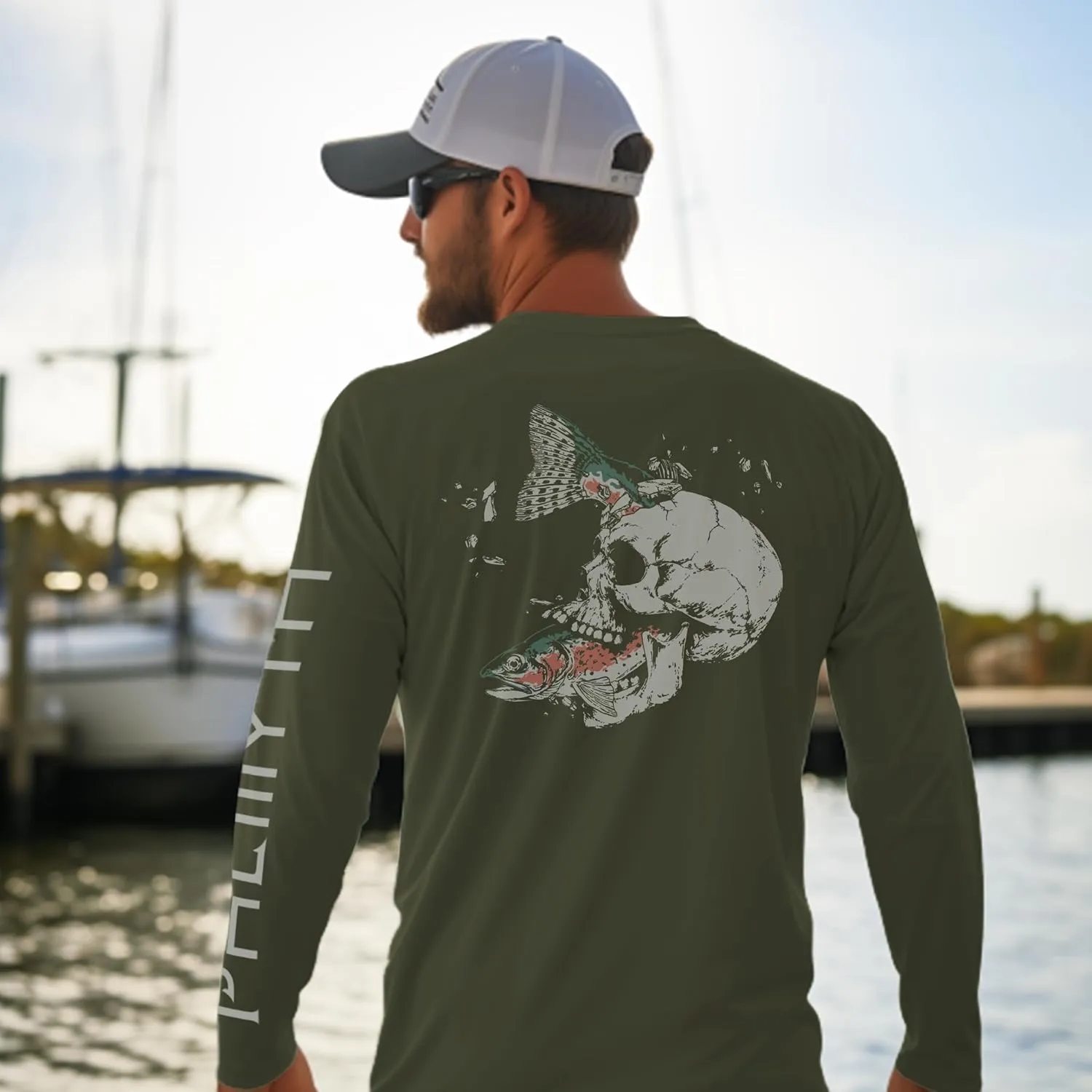 Palmyth Fishing Shirts for Men Long Sleeve UPF 50  T Shirt Sun Protection Tee