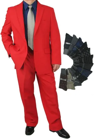 Premium 2-Piece Men's Regular Fit Dress Suit with Free Designer Socks  Sharp, Stylish, and Perfect for Any Occasion