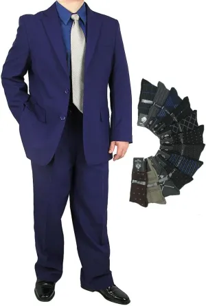 Premium 2-Piece Men's Regular Fit Dress Suit with Free Designer Socks  Sharp, Stylish, and Perfect for Any Occasion