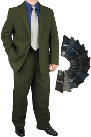 Premium 2-Piece Men's Regular Fit Dress Suit with Free Designer Socks  Sharp, Stylish, and Perfect for Any Occasion