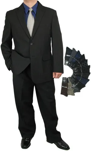 Premium 2-Piece Men's Regular Fit Dress Suit with Free Designer Socks  Sharp, Stylish, and Perfect for Any Occasion