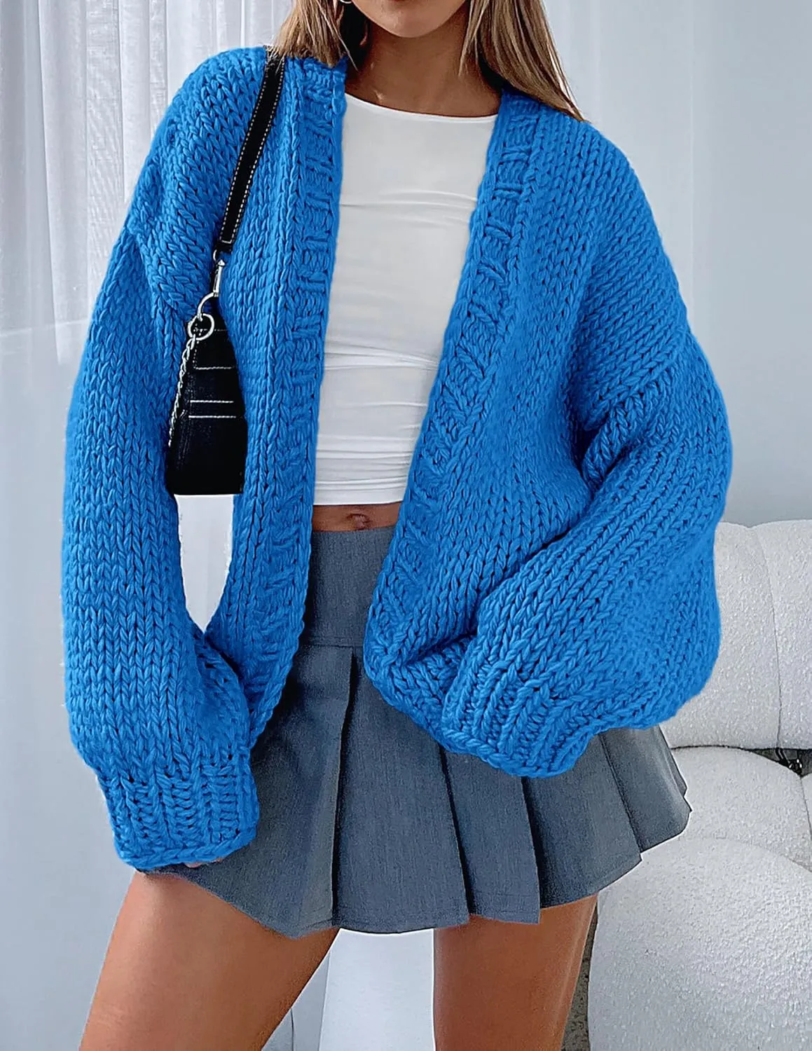 PRETTYGARDEN Womens Cardigan Sweaters 2025 Spring Fall Trendy Chunky Knit Outerwear Outfits Fashion Long Sleeve Cardigans