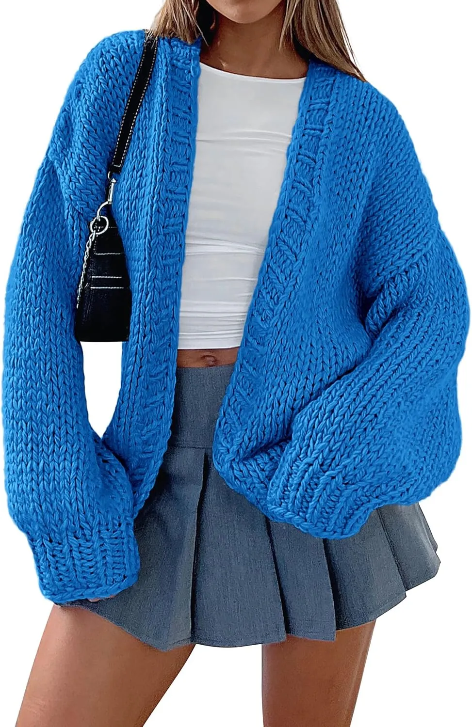 PRETTYGARDEN Womens Cardigan Sweaters 2025 Spring Fall Trendy Chunky Knit Outerwear Outfits Fashion Long Sleeve Cardigans