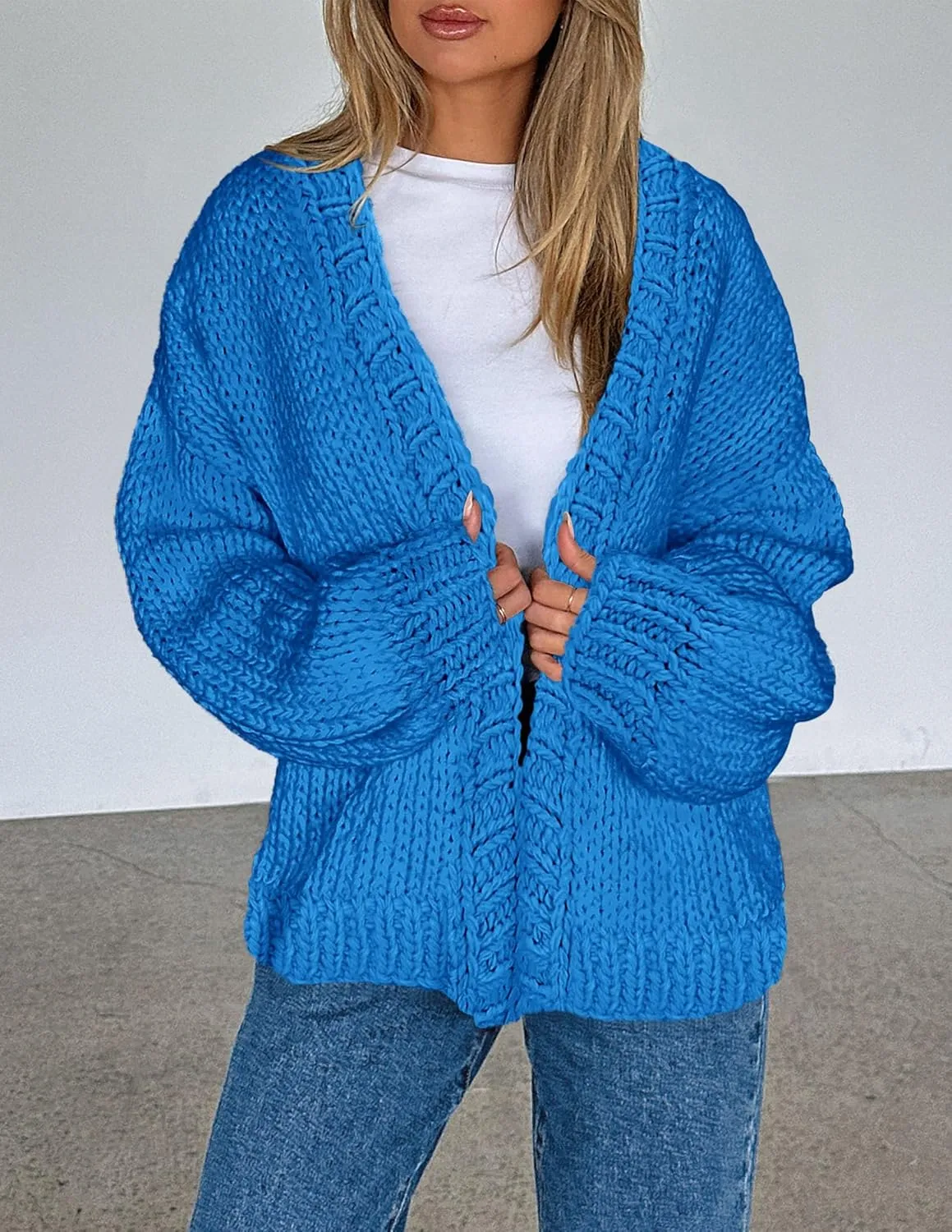 PRETTYGARDEN Womens Cardigan Sweaters 2025 Spring Fall Trendy Chunky Knit Outerwear Outfits Fashion Long Sleeve Cardigans
