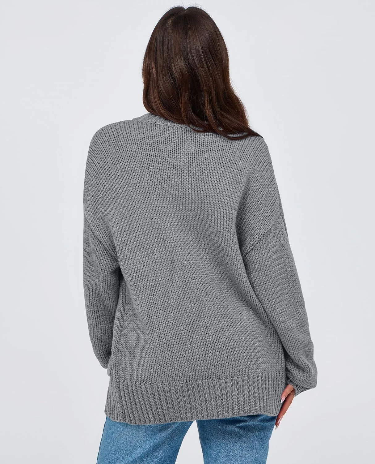 PRETTYGARDEN Women's Cardigan Sweaters Long Sleeve Open Front Button Up V Neck Ribbed Knit Winter Sweater Jackets