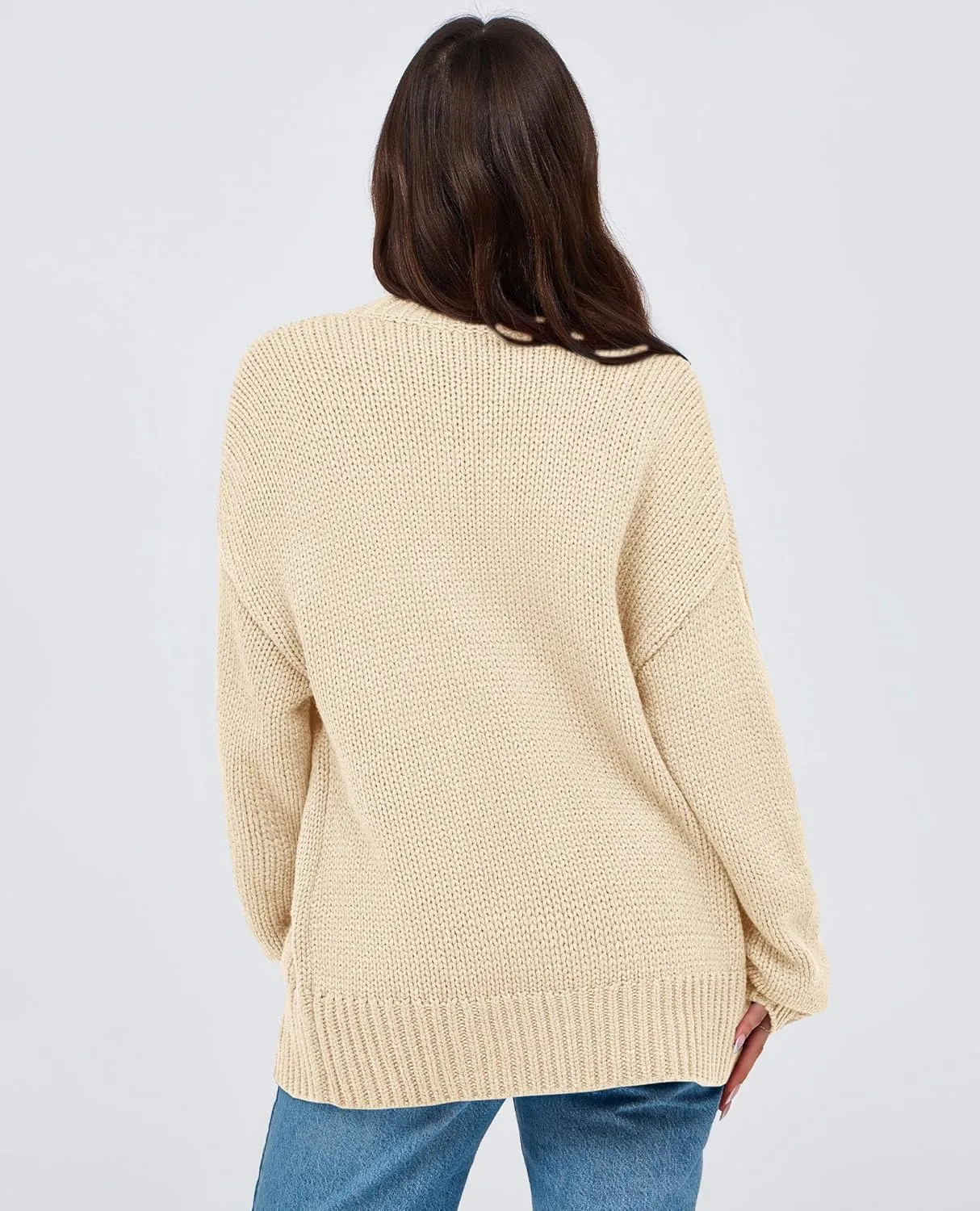 PRETTYGARDEN Women's Cardigan Sweaters Long Sleeve Open Front Button Up V Neck Ribbed Knit Winter Sweater Jackets
