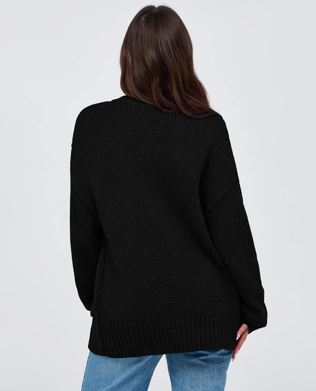 PRETTYGARDEN Women's Cardigan Sweaters Long Sleeve Open Front Button Up V Neck Ribbed Knit Winter Sweater Jackets