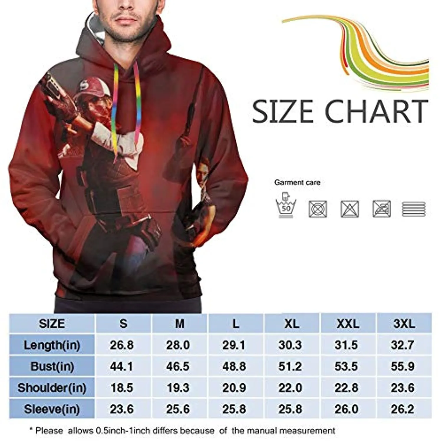 PUBG Hoodies - 3D Print Game Playerunknown's Battlegrounds Pullover with Pockets Red