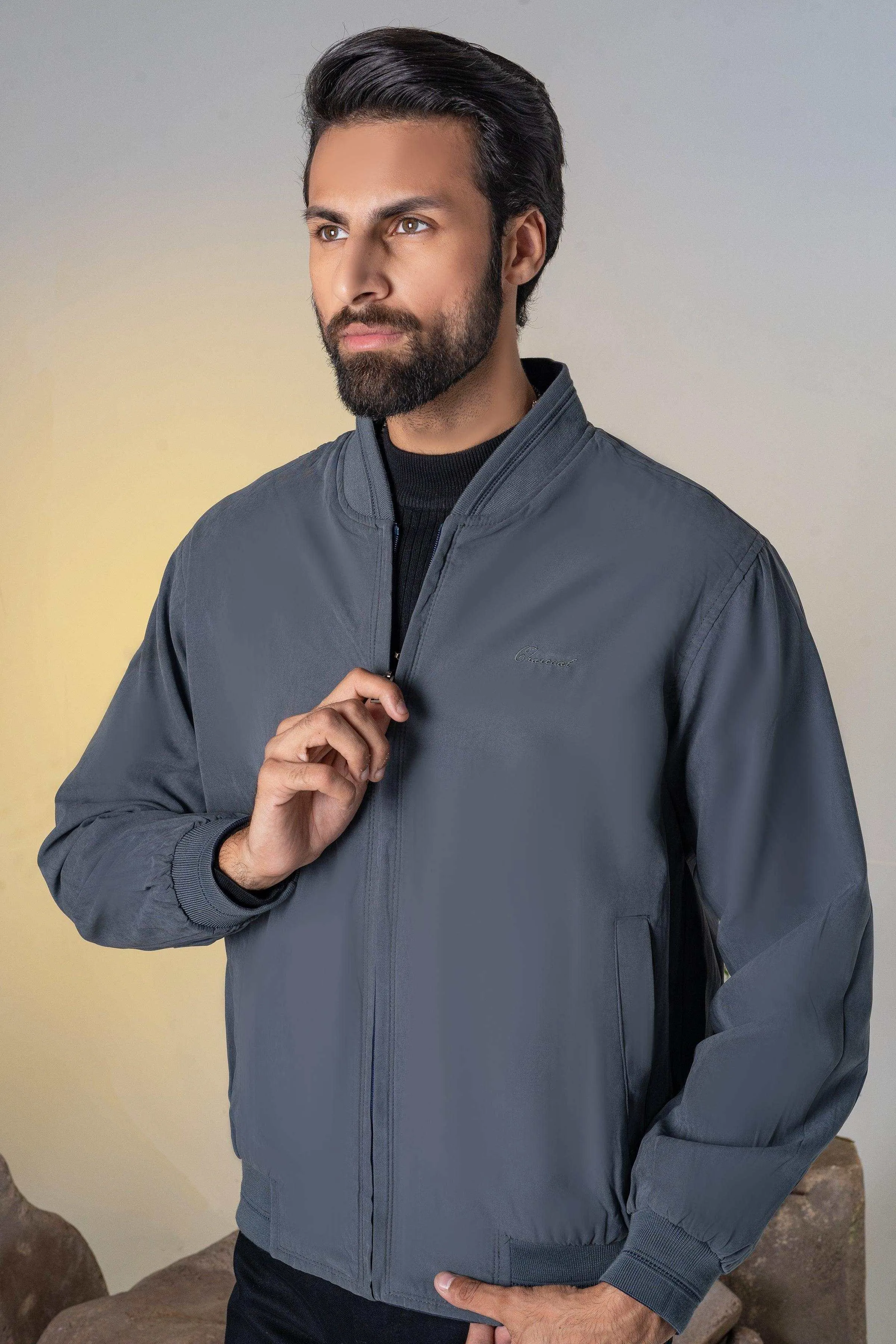 REVERSIBLE JACKET FULL SLEEVES NAVY GREY