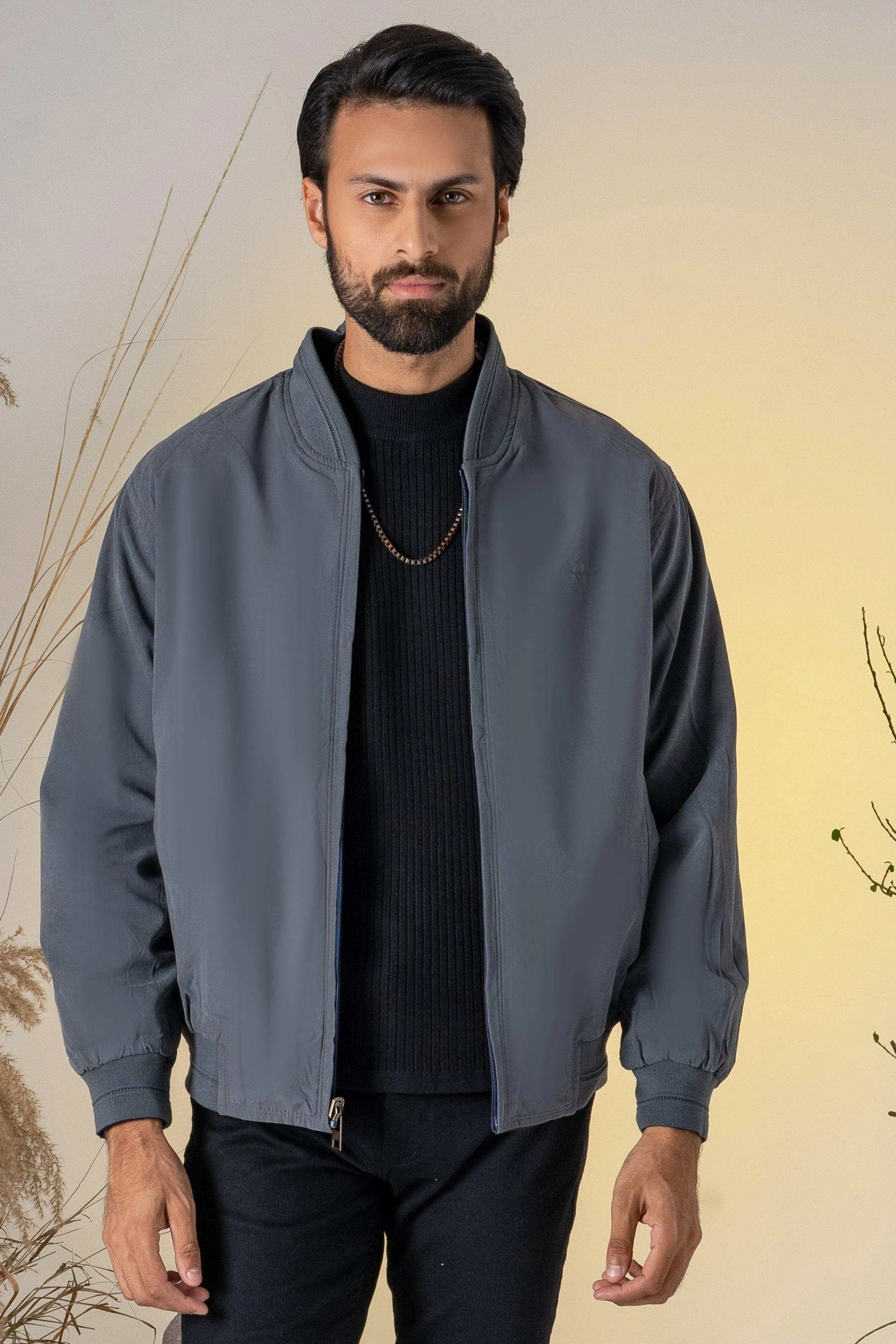 REVERSIBLE JACKET FULL SLEEVES NAVY GREY