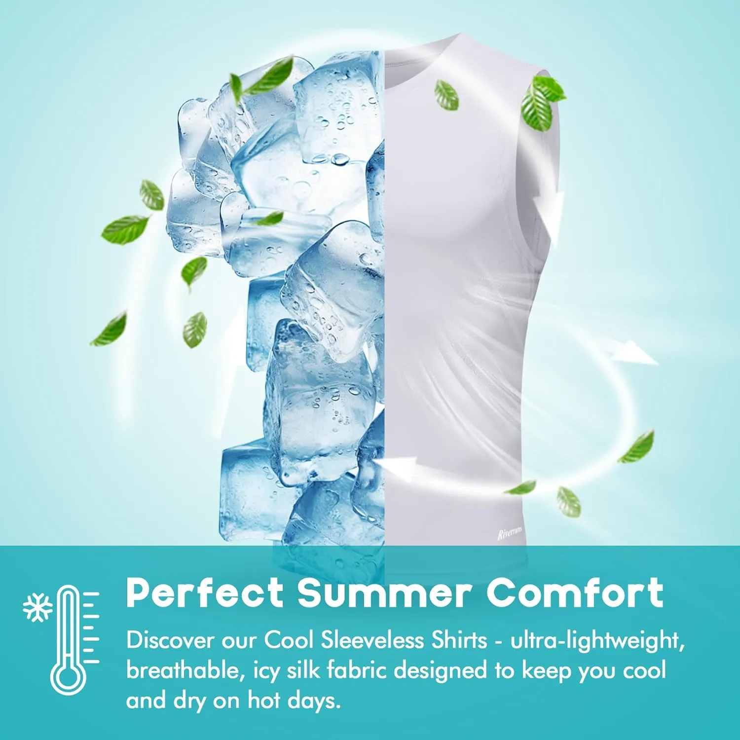 Riverruns Men's Sleeveless Tank Tops Quick Dry Workout Shirts for Gym Fitness Running Beach Swim