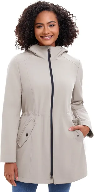ROYAL MATRIX Women's Waterproof Rain Jacket Lightweight Hooded Breathable Windbreaker Softshell Jacket