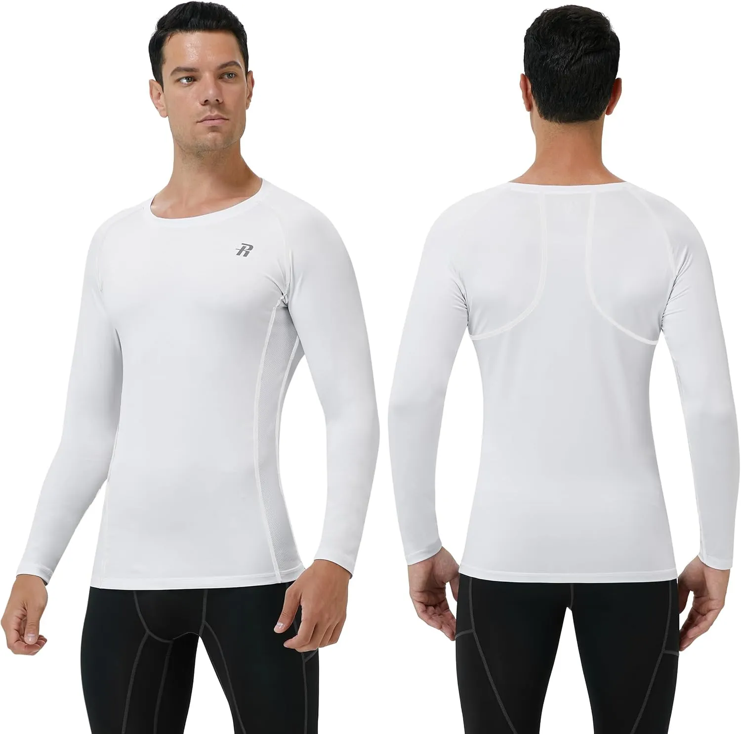 Runhit Compression Shirts for Men Long Sleeve Cool Dry Athletic Workout Tee Shirts Fishing Sun Shirts Sports Thermal Tights