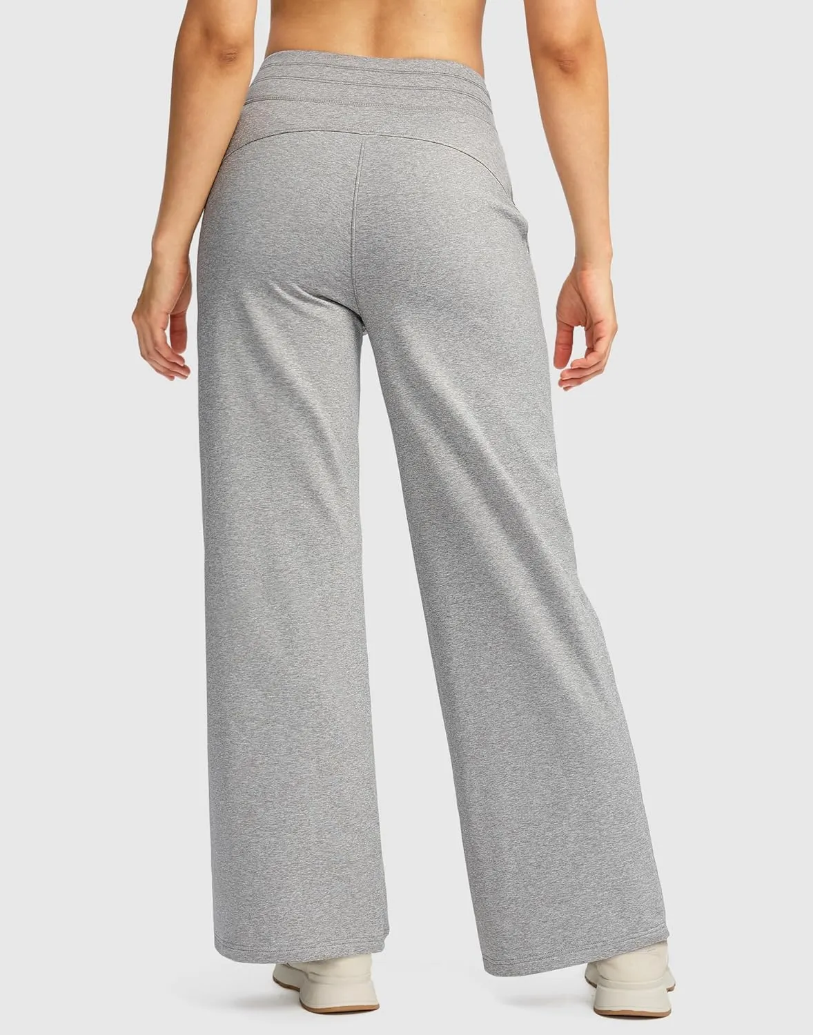 SANTINY Women's Fleece Sweatpants 29" Straight Leg Lined Pants Casual Lounge Winter Warm Sweat Pants with Pockets