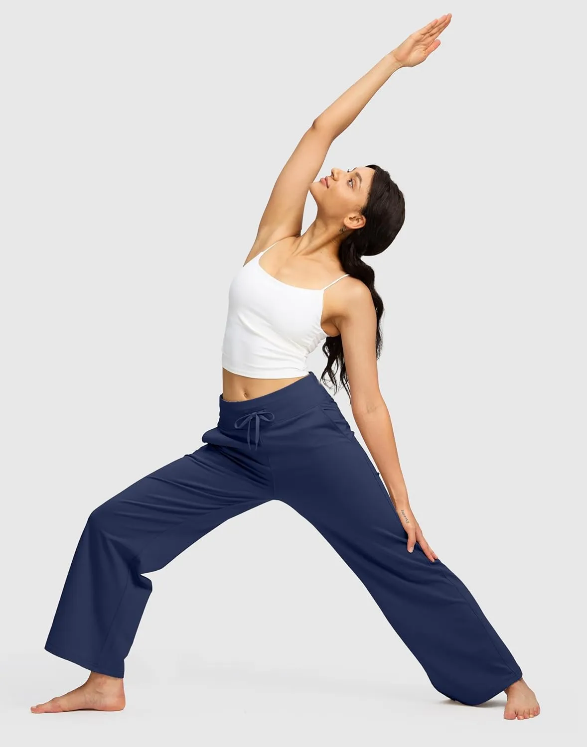SANTINY Women's Fleece Sweatpants 29" Straight Leg Lined Pants Casual Lounge Winter Warm Sweat Pants with Pockets