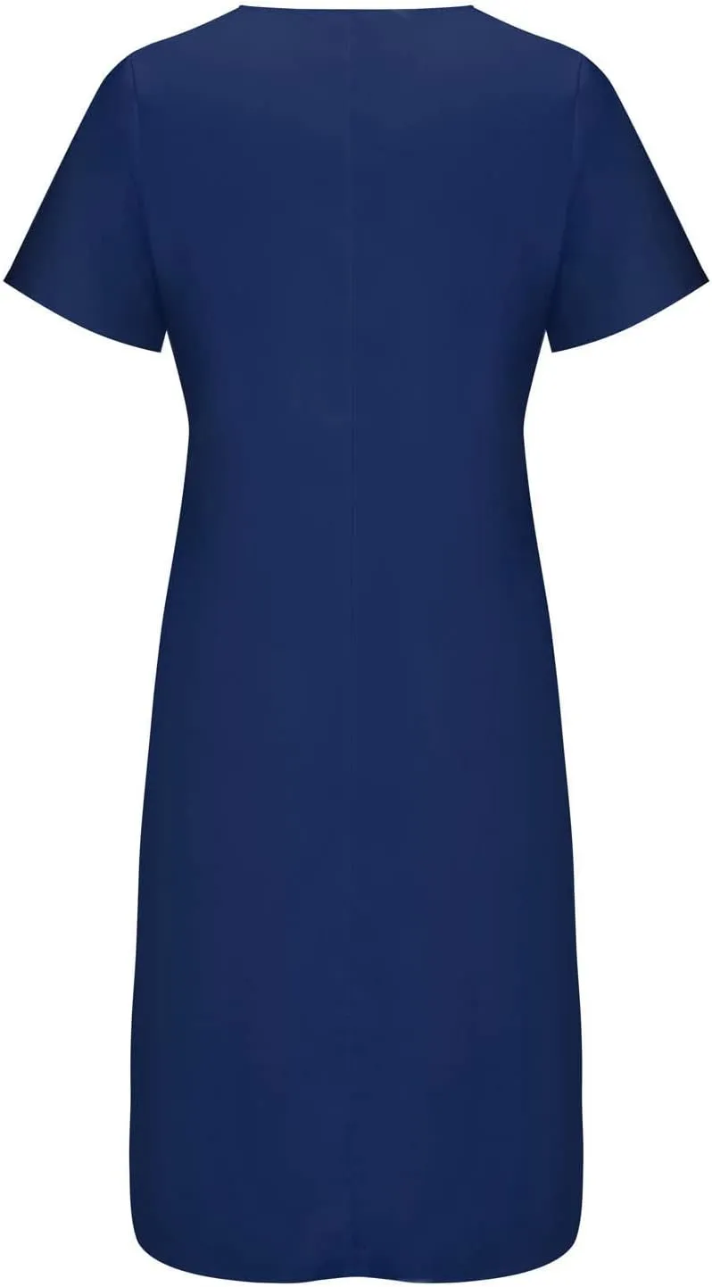 SMIDOW Summer Maxi Dresses for Women 2023 Casual Beach Tshirt Long Dress Printed Short Sleeve v Neck Flowy Sundress