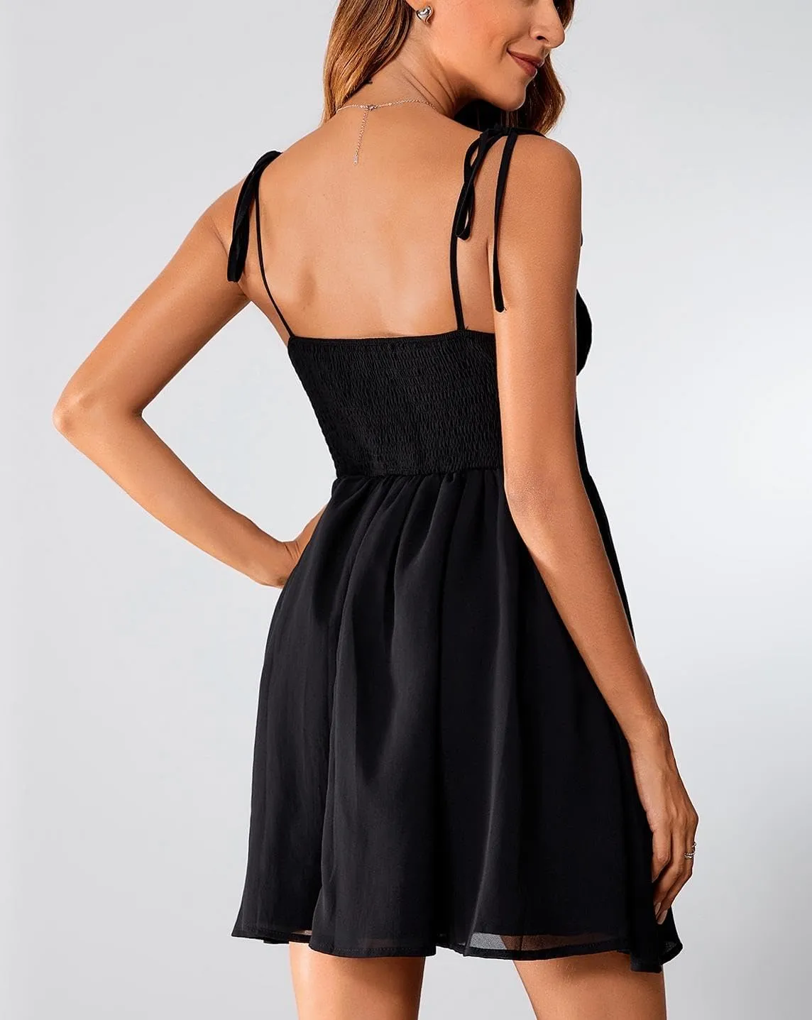 SOLY HUX Women's Corset Dress Cami Dresses Spaghetti Strap Flared Prom Dress Cocktail Party Short Summer Dress