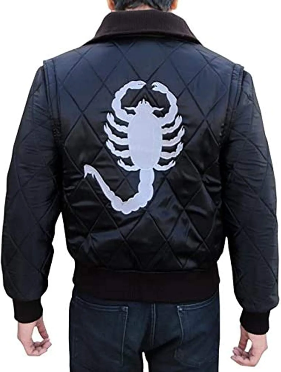 SpazeUp Reversible Scorpio Driv Jacket Men - Scorpio Logo Driv Satin Bomber Jacket Men