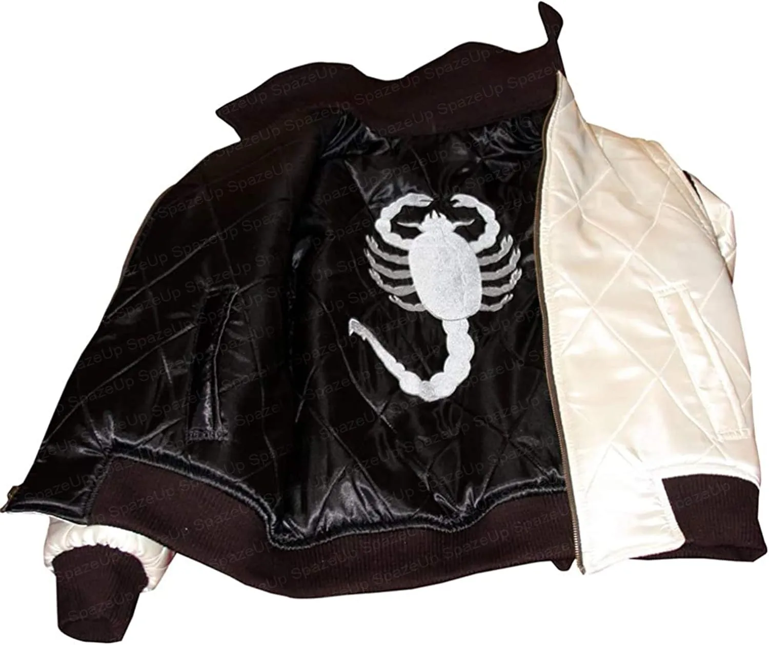 SpazeUp Reversible Scorpio Driv Jacket Men - Scorpio Logo Driv Satin Bomber Jacket Men