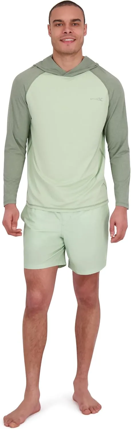 Spyder Men's Hooded Long Sleeve Rashguard  UPF 30  Quick-Dry Swim Shirt for Surfing, Hiking, Gym & Outdoor Sports