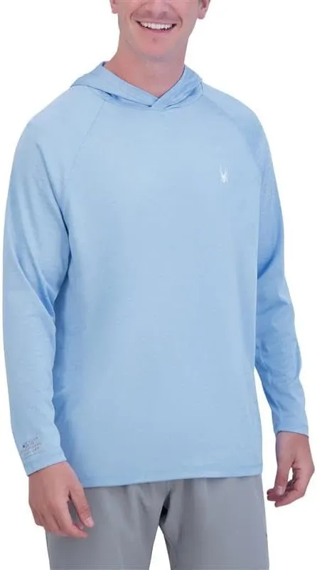 Spyder Men's Hooded Long Sleeve Rashguard  UPF 30  Quick-Dry Swim Shirt for Surfing, Hiking, Gym & Outdoor Sports